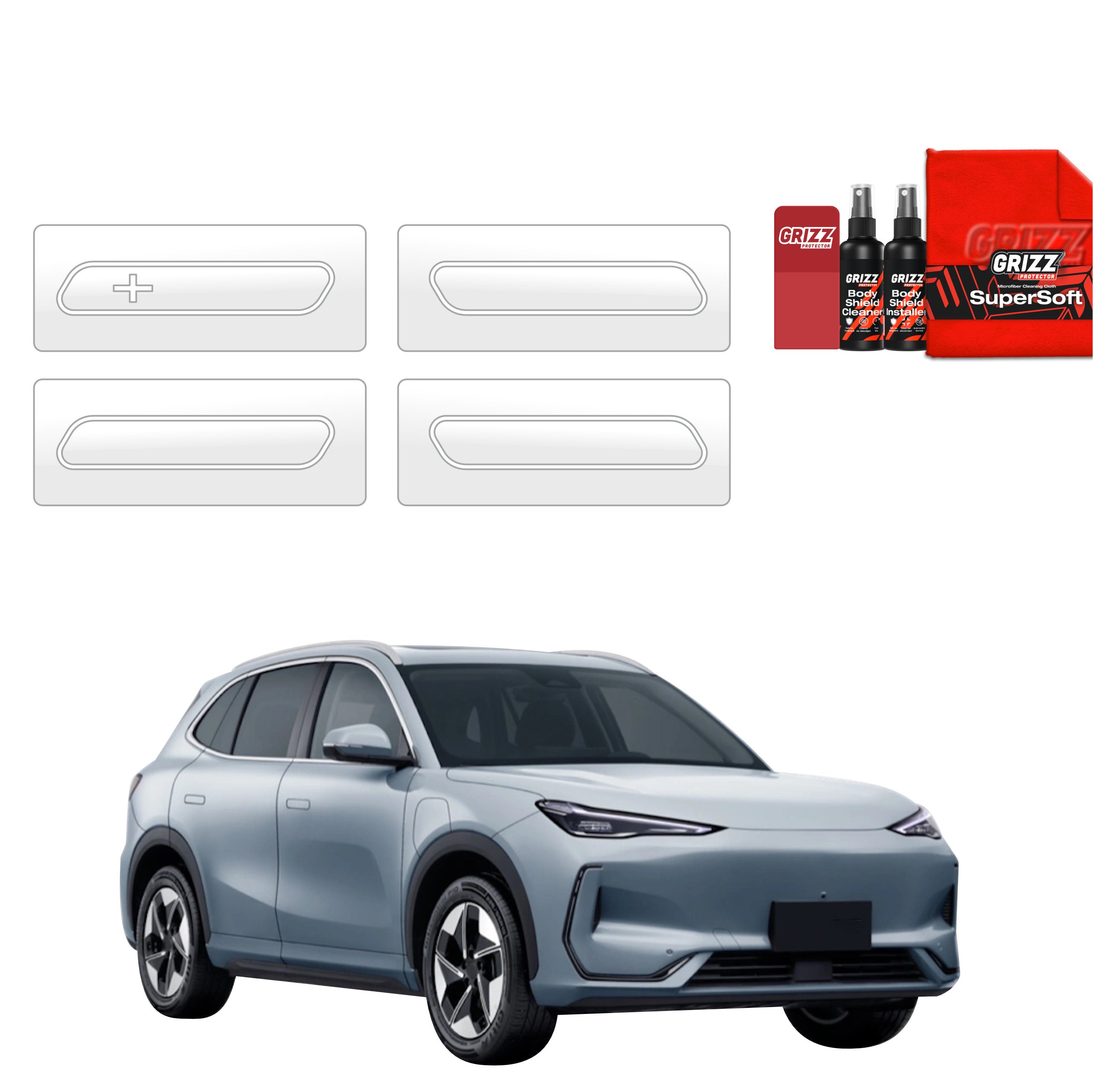 4in1 Schutzfolie Grizz Protector für Türgriffmulden - Geely EX5 (2025-2026)