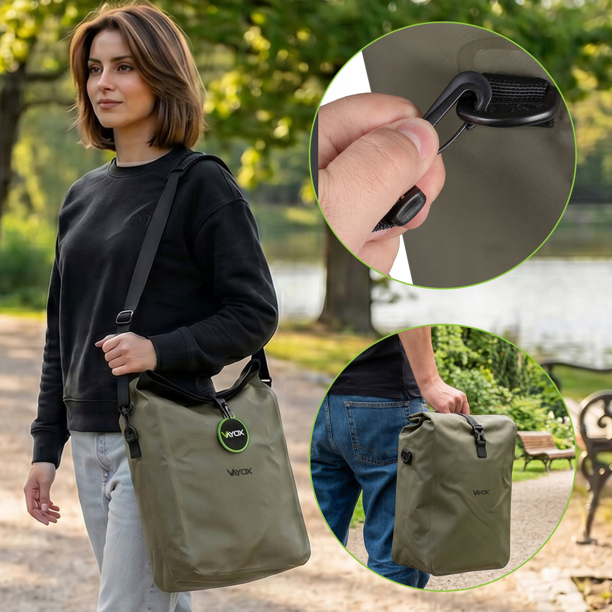 Fahrradtasche für den Gepäckträger, Vayox VA0444G 25L, Grün