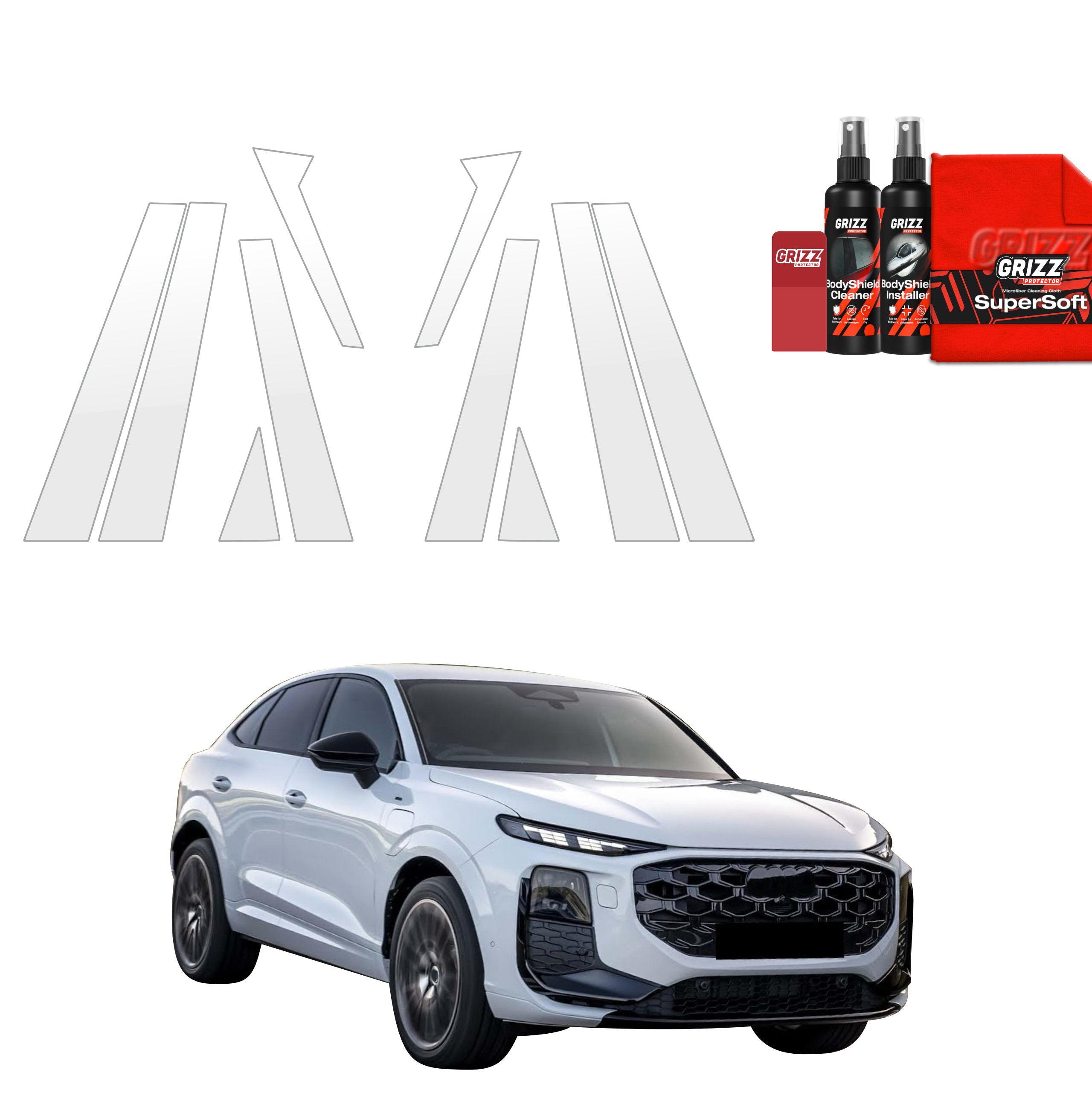 10in1 Schutzfolie Grizz Protector für B-C-Säule - Audi Q3 (2025-2026)