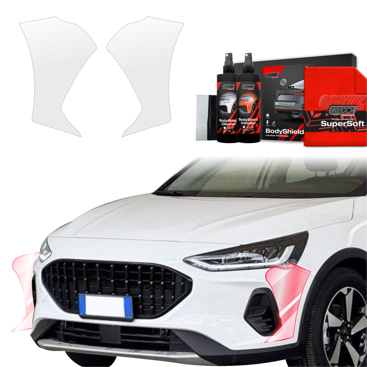2in1 Schutzfolie Grizz Protector für Stoßstange - Ford Focus Active X Kombi Facelift (2021-2025)