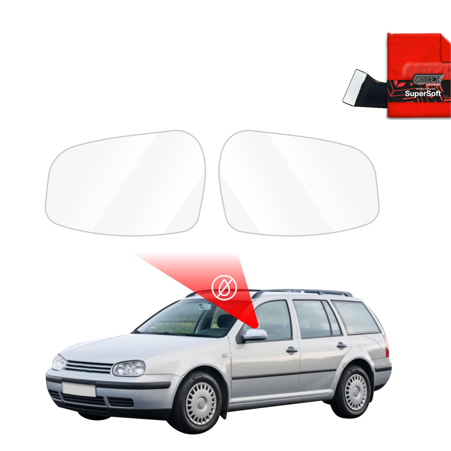 Regenschutzfolie Grizz Protector für Außenspiegel - Volkswagen Golf 4 Variant (1997-2003)