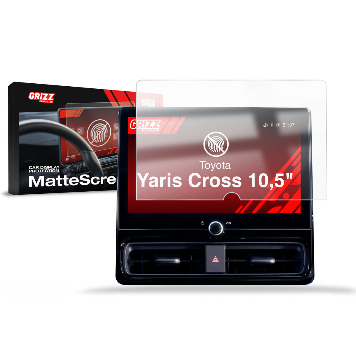 Matte Autodisplayfolie für Toyota Yaris Cross 10,5" Facelift (2024-2026), Grizz Protector