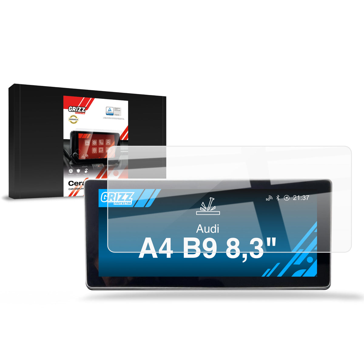Keramische Autodisplayfolie für Audi A4 B9 MMI 8,3" (2016-2019), Grizz Protector