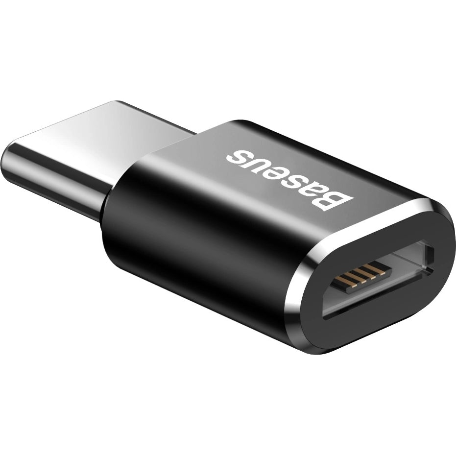 Adapter von Micro-USB (weiblich) auf USB-C (männlich), Baseus Mini, Schwarz