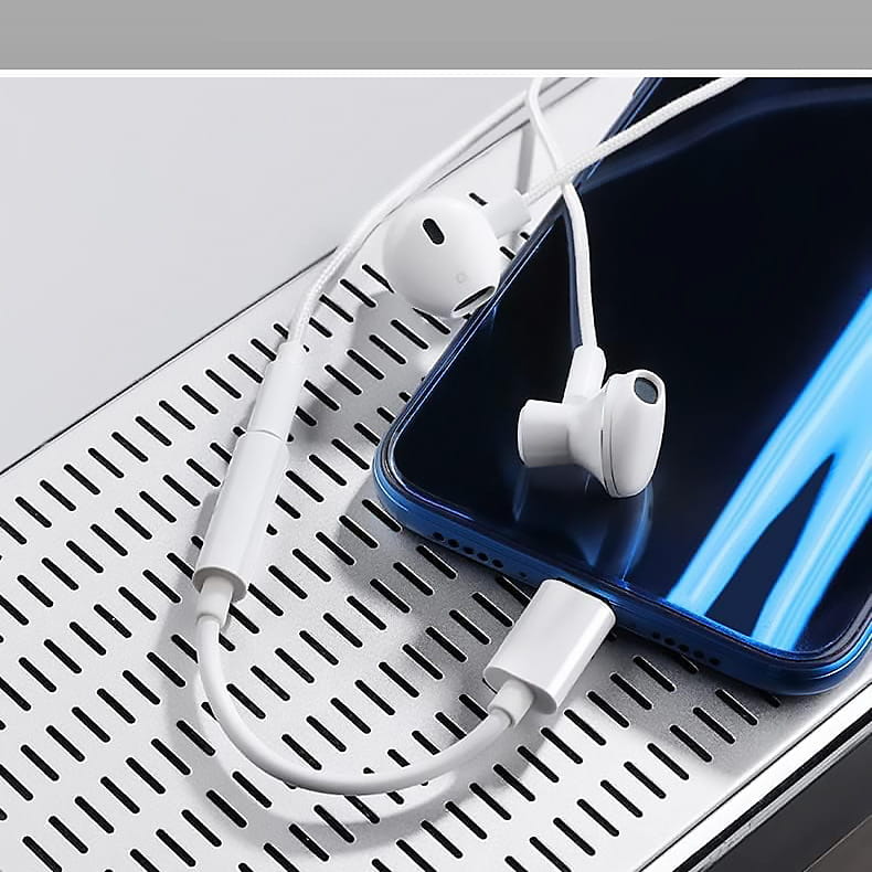 Adapter USB-C (Stecker) zu Jack 3.5mm (Buchse), Joyroom Ben Series, 3A, Weiß