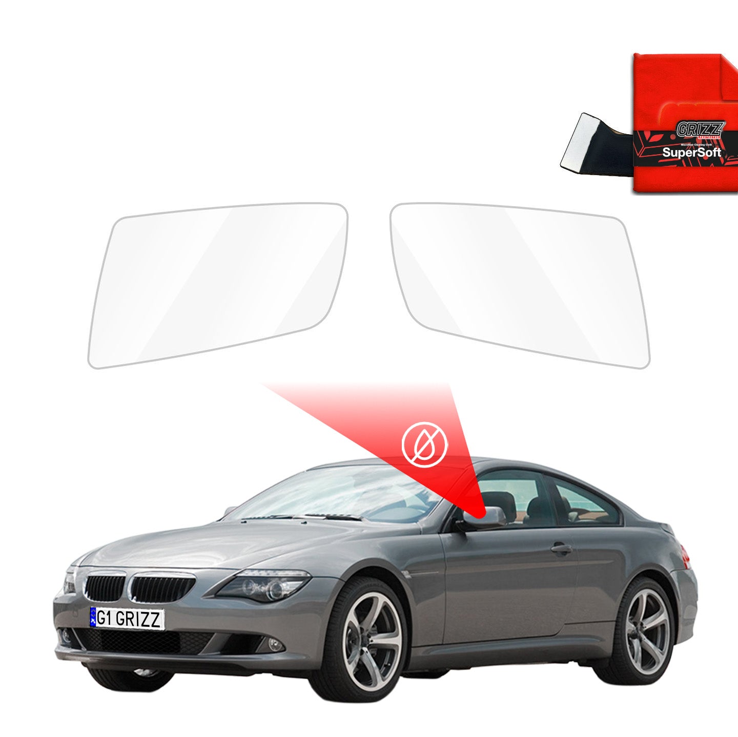 Regenschutzfolie Grizz Protector für Außenspiegel - BMW 6 E63 (2003-2010)