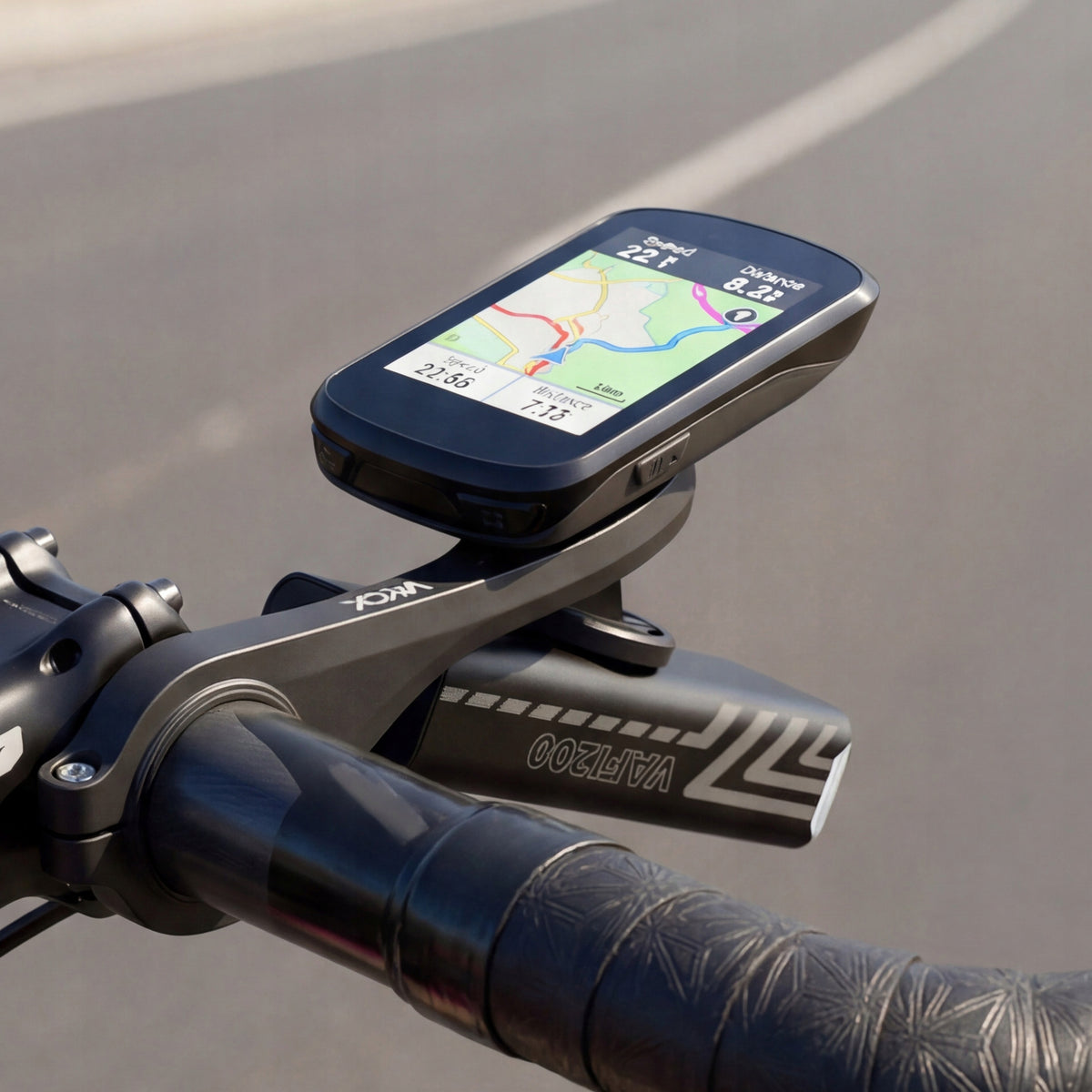 Fahrradhalterung für Lampe und Fahrradcomputer / Navigation, Vayox VABH2, Schwarz