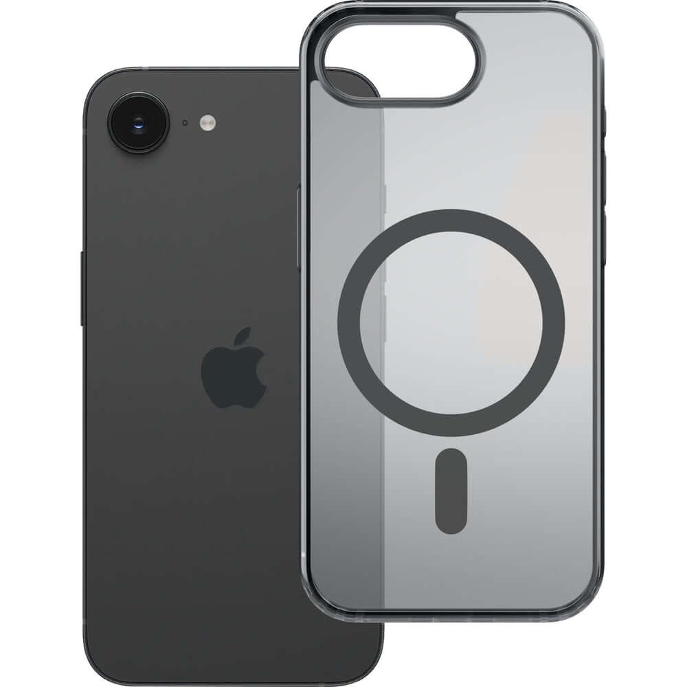 Handyhülle für iPhone 16e, 3mk Frosty MagCase mit MagSafe, Transluzent mit Schwarz
