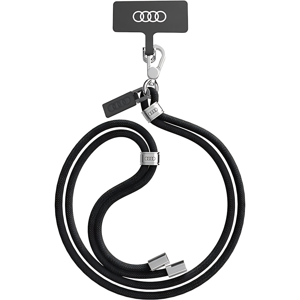 Audi Crossbody Universal-Telefonband AU-CBL6-R8/D1-BK, 120cm, 6mm, Schwarz