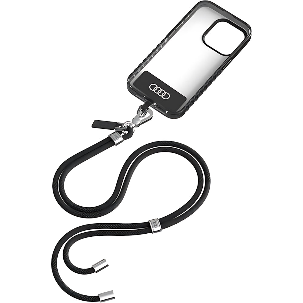 Audi Crossbody Universal-Telefonband AU-CBL6-R8/D1-BK, 120cm, 6mm, Schwarz