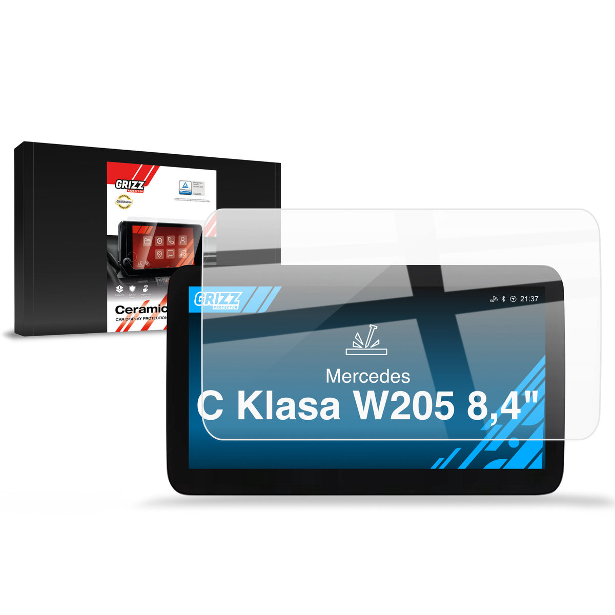Keramische Autodisplayfolie für Mercedes C Klasse W205 8,4" (2013-2019), Grizz Protector