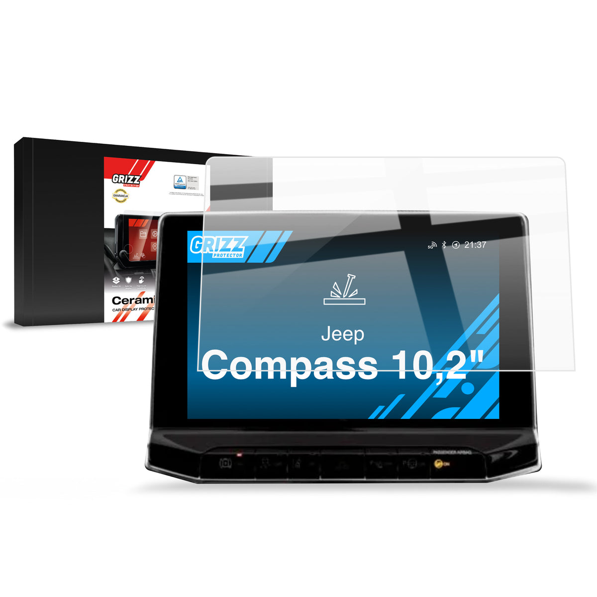 Keramische Autodisplayfolie für Jeep Compass 10,2" (2020-2024), Grizz Protector