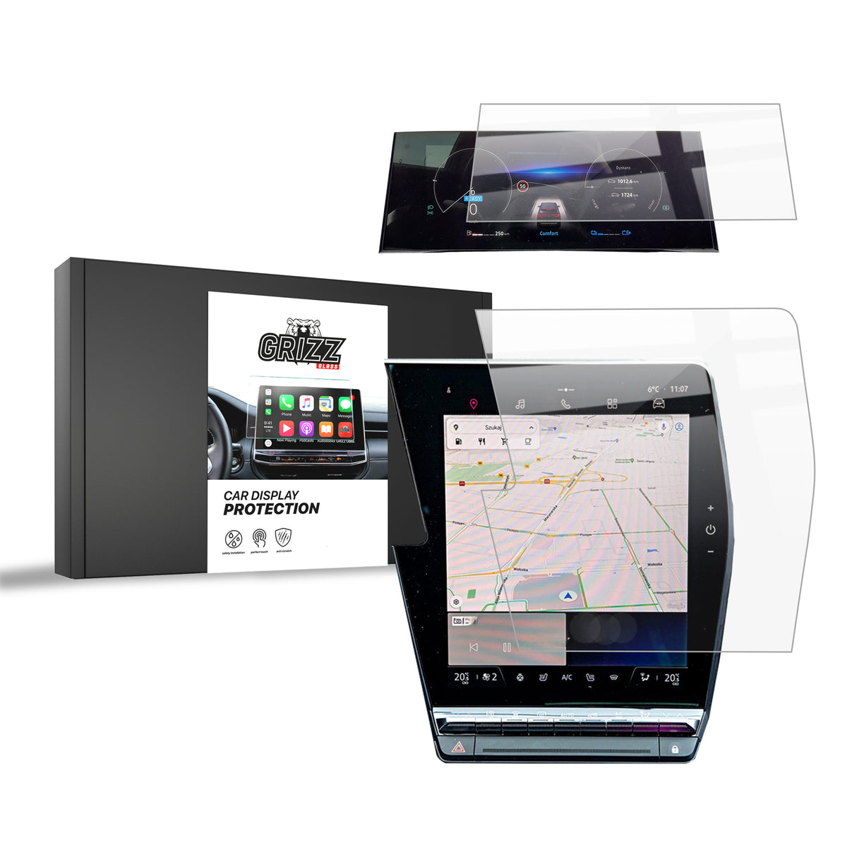 Keramische Autodisplayfolie 2in1 für Renault Megane E-Tech 12" (2022-2026), Grizz Protector