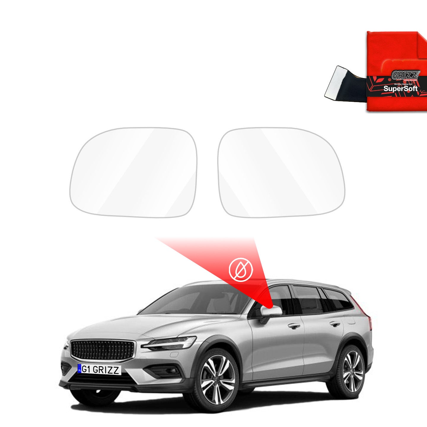 Regenschutzfolie Grizz Protector für Außenspiegel - Volvo V60 Cross Country (2018-2023)