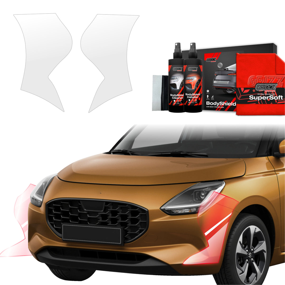 2in1 Schutzfolie Grizz Protector für Stoßstange - Suzuki Swift (2024-2026)
