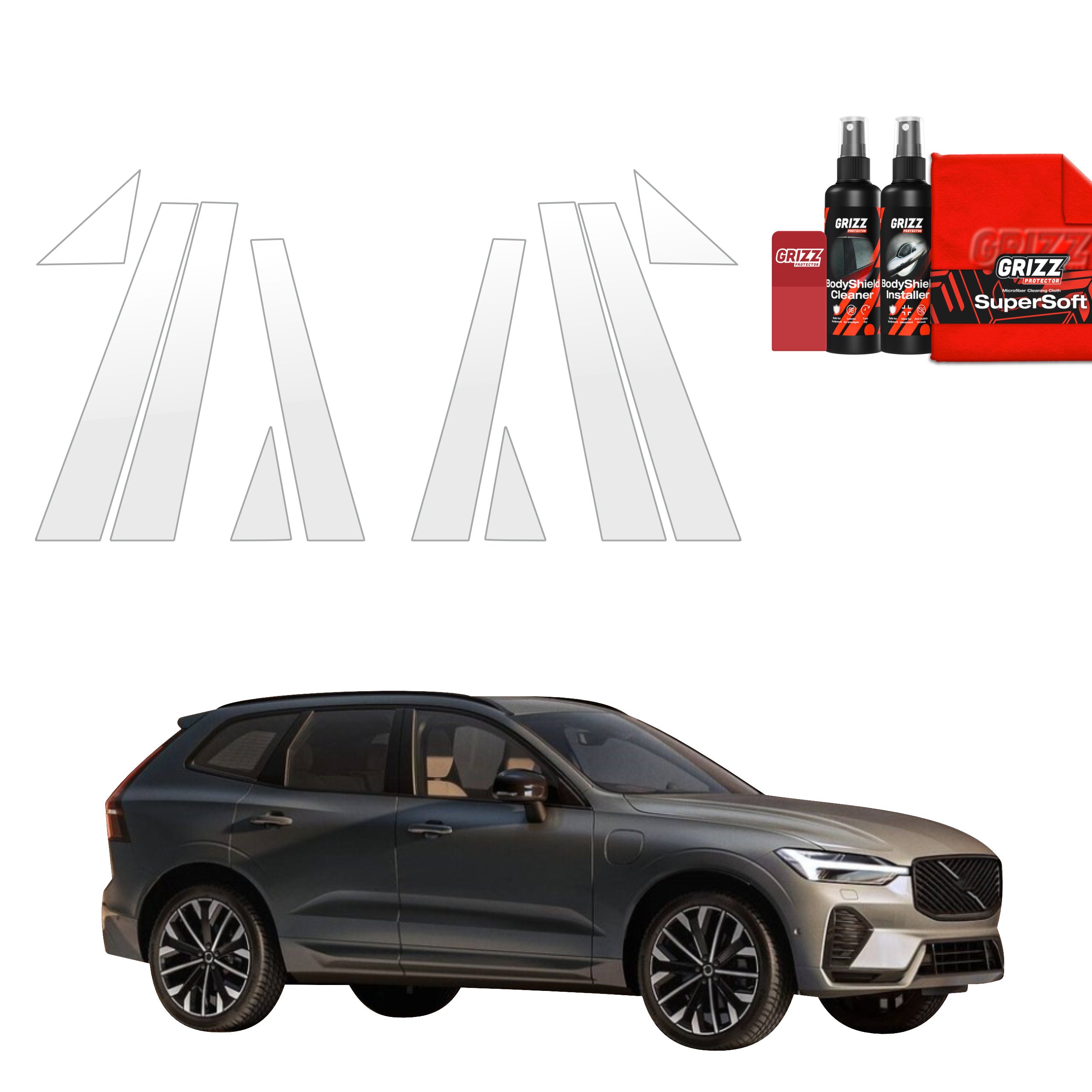 10in1 Schutzfolie Grizz Protector für B-C-Säule - Volvo XC60 (2025-2026)