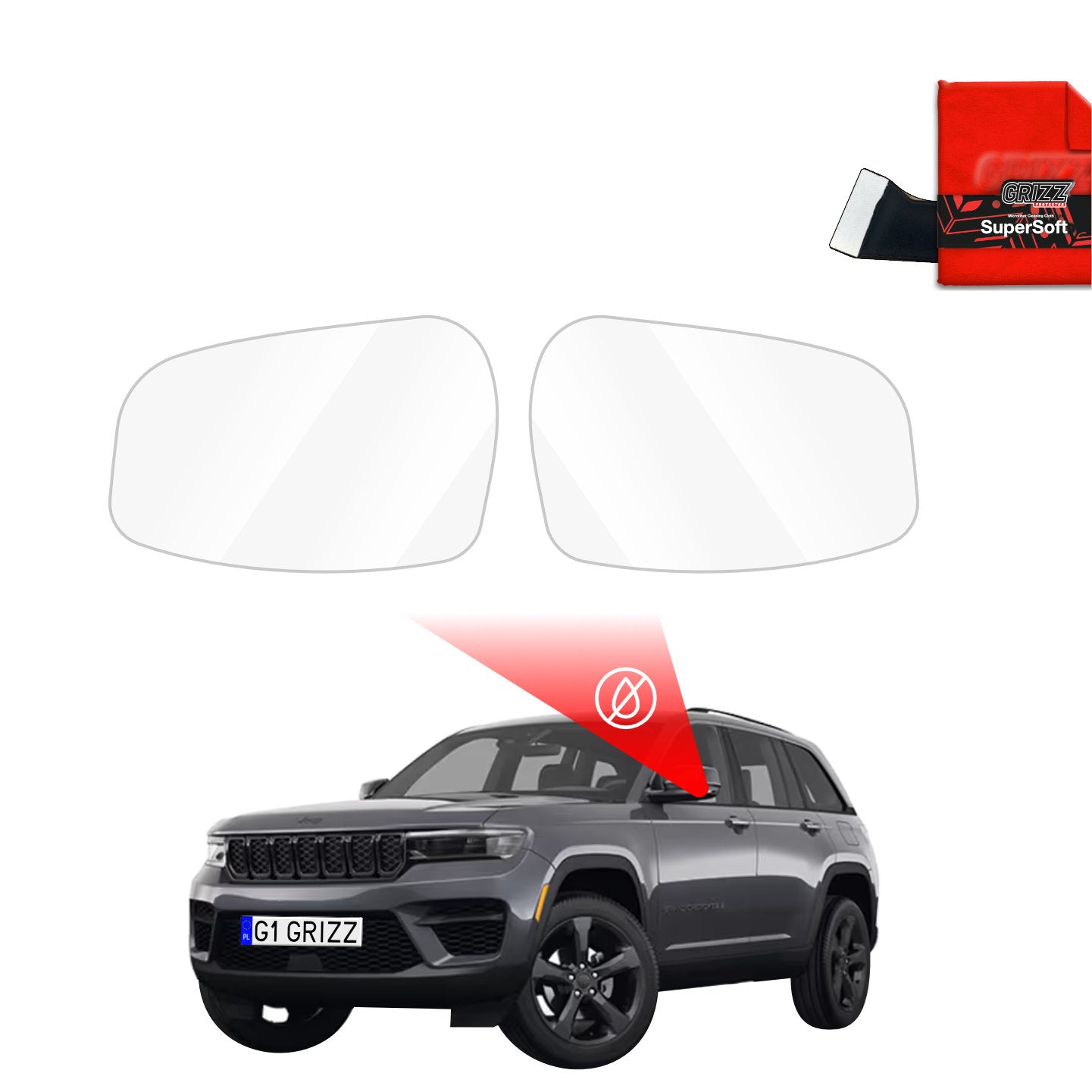 Regenschutzfolie Grizz Protector für Außenspiegel - Jeep Grand Cherokee (2025-2026)