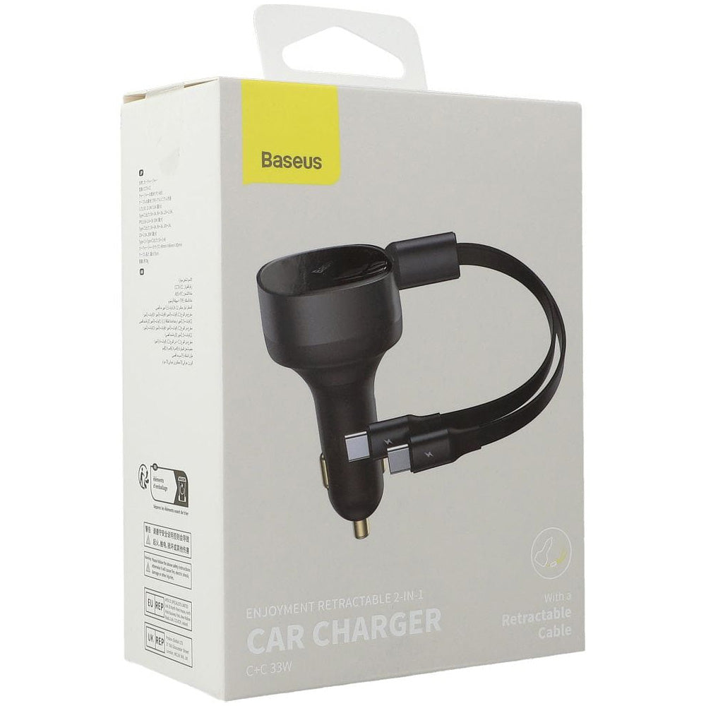 Autoladegerät Baseus Enjoyment 33W, 2x USB-C, Schwarz