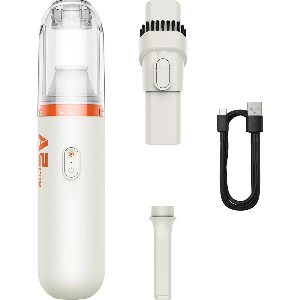 Schnurloser Autostaubsauger, 2000mAh, USB-C 80W, 6000Pa, Baseus A2Pro, Weiß