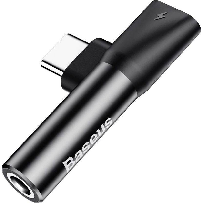 Adapter audio USB-C zu 1x mini jack 3.5mm / 1x USB-C, Baseus Audio Converter L41, Schwarz