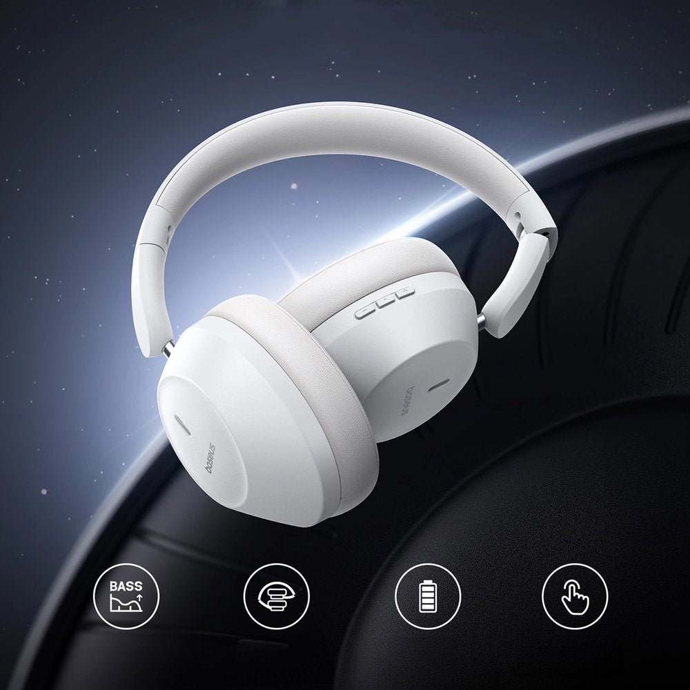 Kabellose Over-Ear-Kopfhörer, Bluetooth 5.3, Baseus Bass 30 Max, Weiß