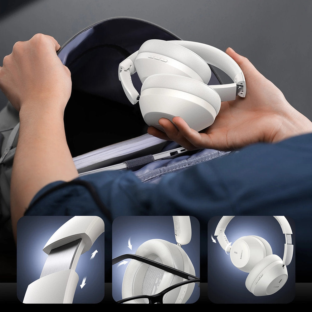Kabellose Over-Ear-Kopfhörer, Bluetooth 5.3, Baseus Bass 30 Max, Weiß