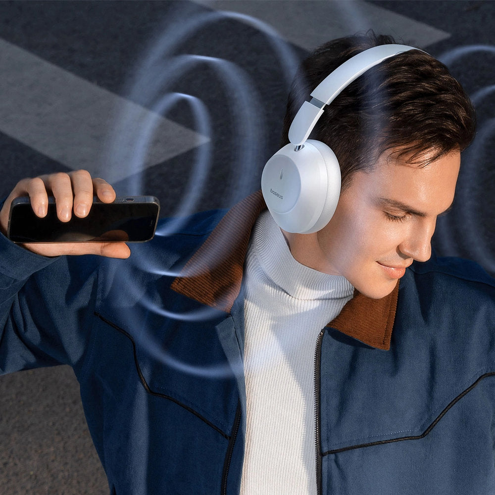 Kabellose Over-Ear-Kopfhörer, Bluetooth 5.3, Baseus Bass 30 Max, Weiß