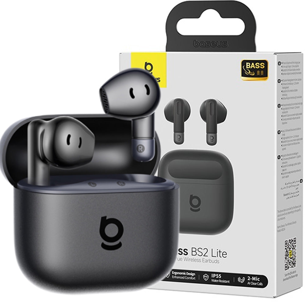 Drahtloser In-Ear-Kopfhörer, Baseus Bass BS2 Lite TWS, Bluetooth 6.0, IP55, Schwarz