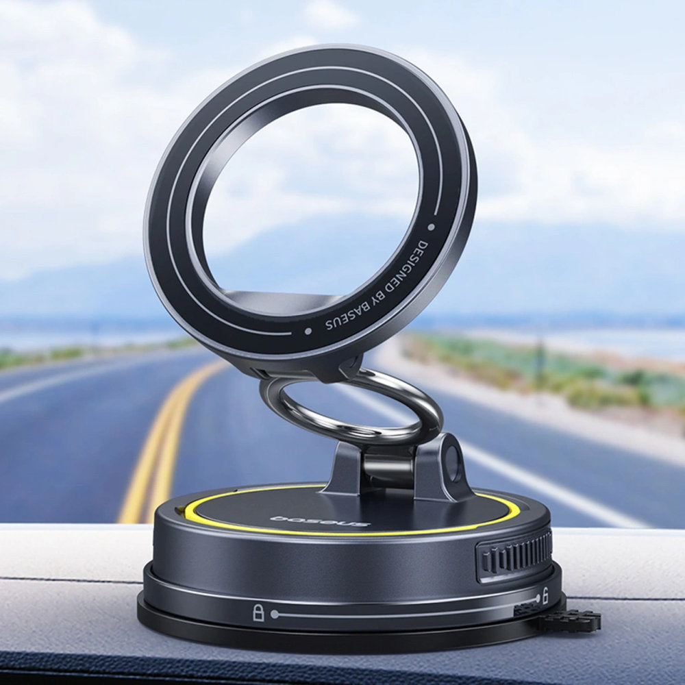 Magnetische Handy-Halterung mit MagSafe für Windschutzscheibe / Armaturenbrett, Baseus PrimeTrip VC2 Flex, Schwarz