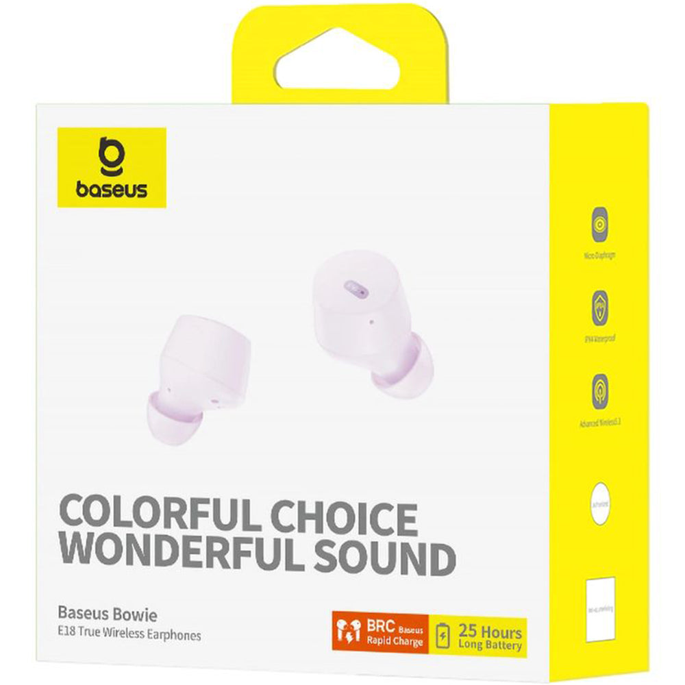 Kabellose In-Ear-Kopfhörer, Baseus TWS IPX4 Bowie E18, Violett
