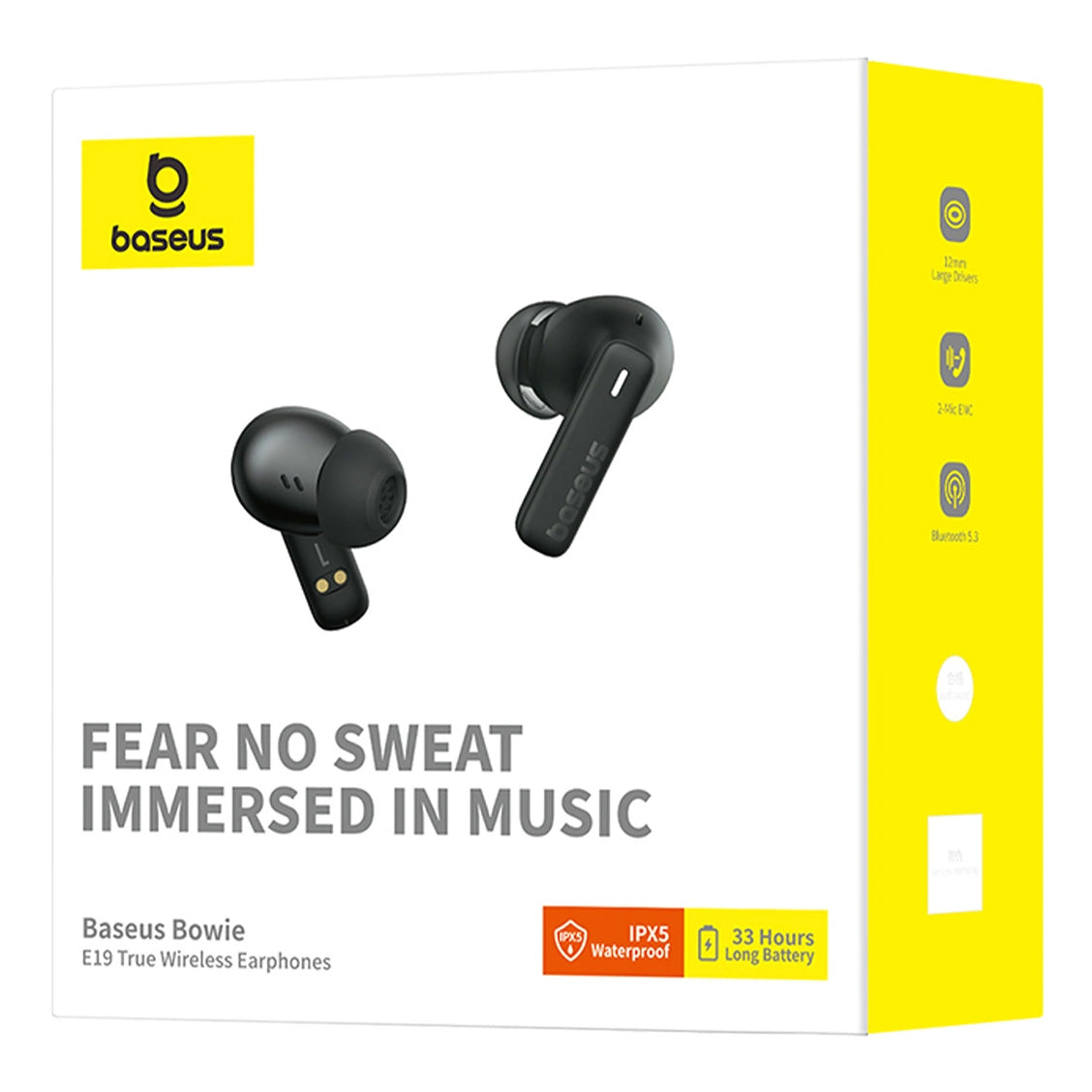 Kabellose In-Ear-Kopfhörer, Baseus TWS IPX5 Bowie E19, Schwarz