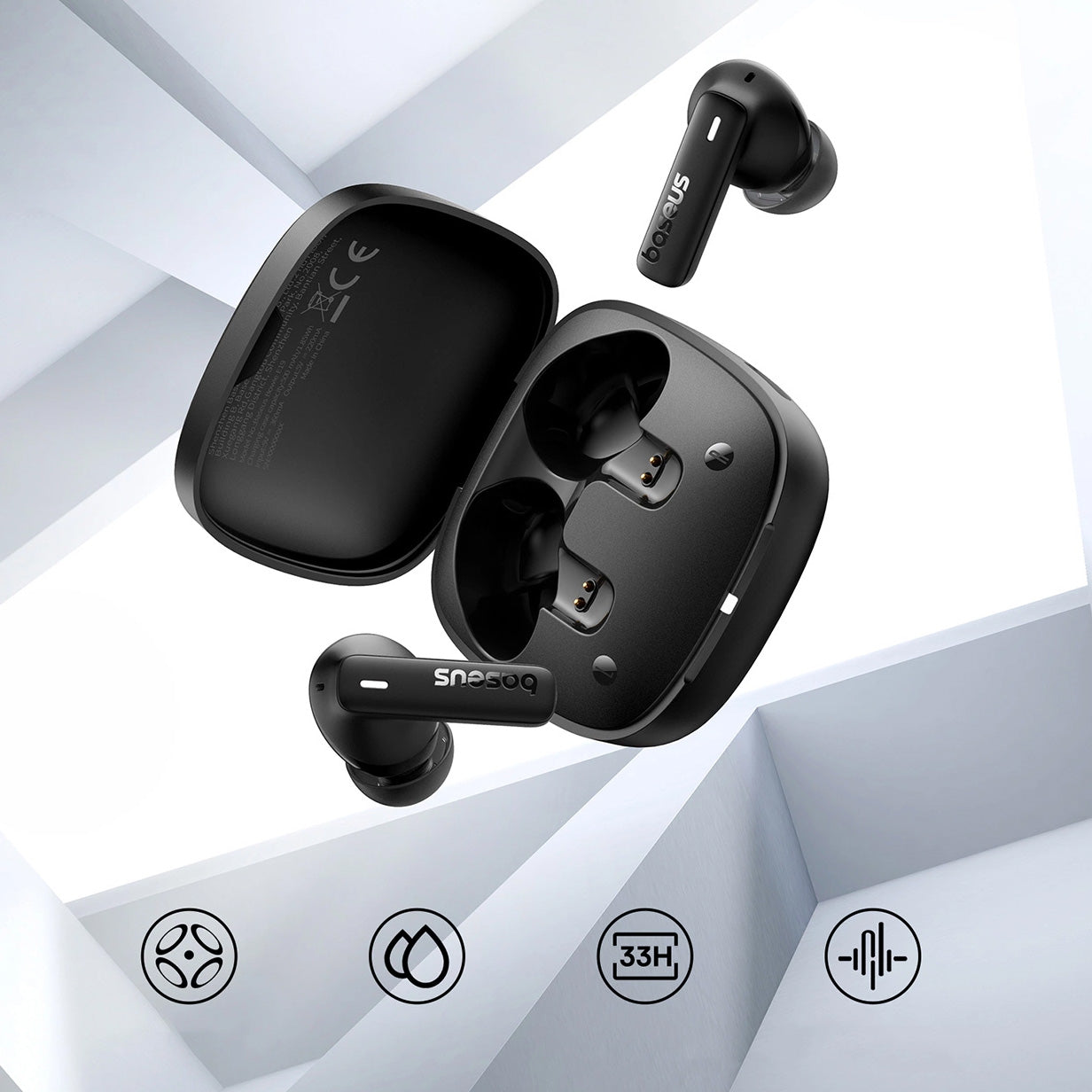 Kabellose In-Ear-Kopfhörer, Baseus TWS IPX5 Bowie E19, Schwarz