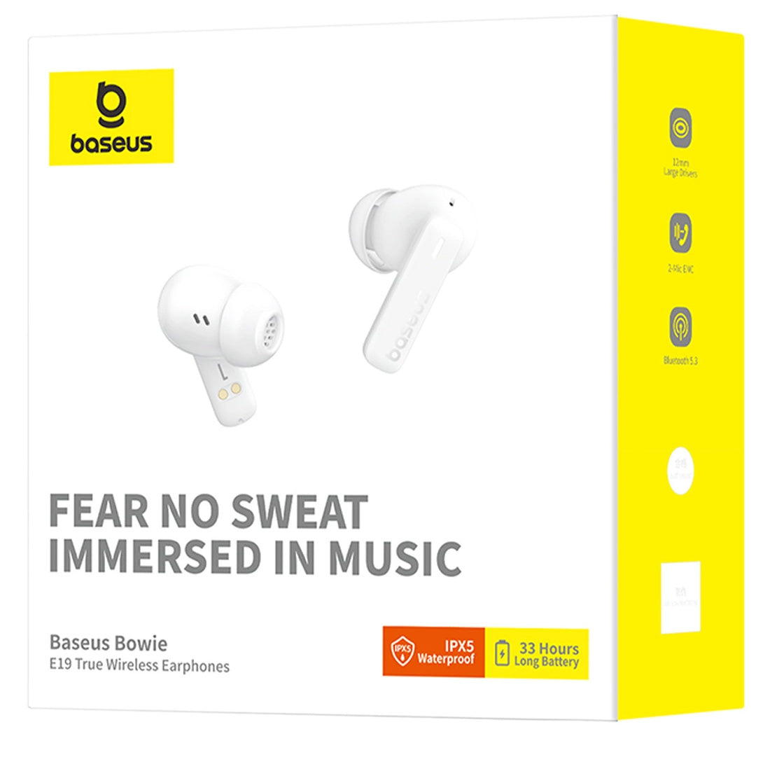 Kabellose In-Ear-Kopfhörer, Baseus TWS IPX5 Bowie E19, Weiß