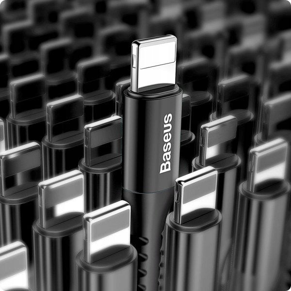 Spiralkabel Baseus USB-A auf Lightning, 1 m, 2 A, 480 Mbit/s, Schwarz