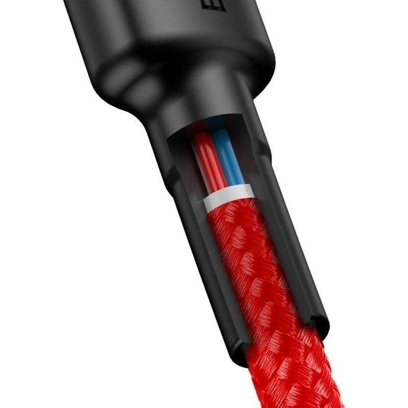 Kabel Baseus Cafule 60W 3A USB-C für USB-C 1m, Rot-Schwarz