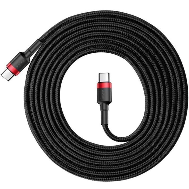 Kabel Baseus Cafule 60W 3A USB-C für USB-C 2m, Schwarz-Rot