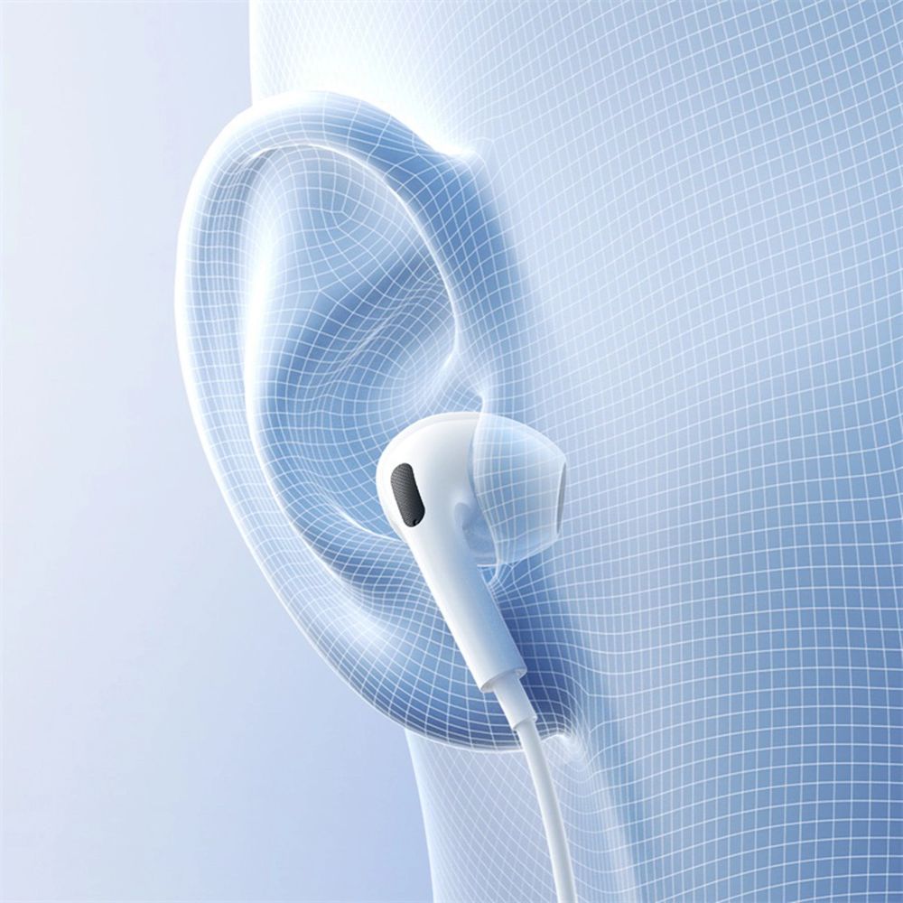 Kabelgebundene In-Ear-Kopfhörer mit Mini-Jack 3,5 mm, Baseus Encok HZ19, Weiß