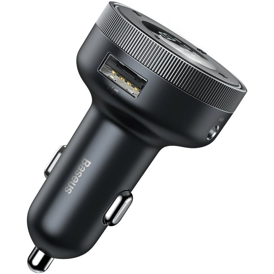 Autoladegerät + FM-Sender Baseus Enjoyer, 17W, Bluetooth 5.0, MicroSD, Minijack 3.5mm, Schwarz