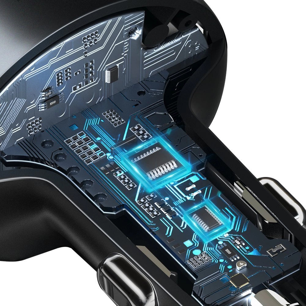 Autoladegerät + FM-Sender Baseus Enjoyer, 17W, Bluetooth 5.0, MicroSD, Minijack 3.5mm, Schwarz