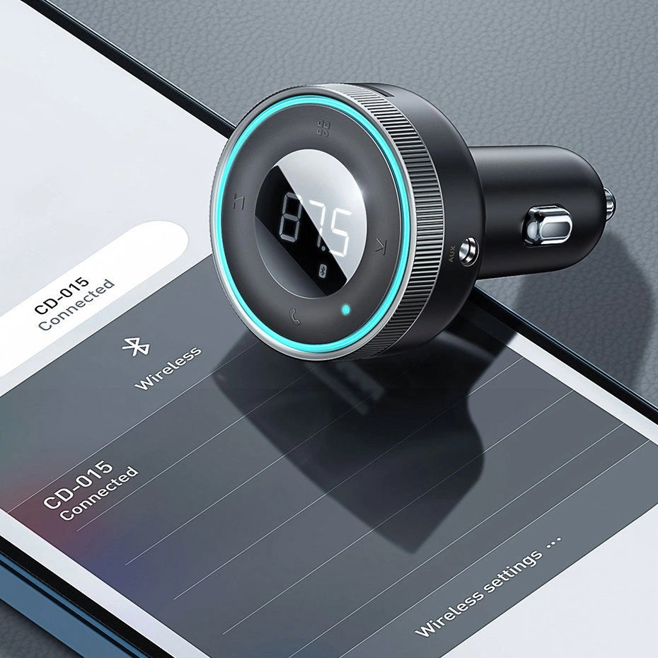 Autoladegerät + FM-Sender Baseus Enjoyer, 17W, Bluetooth 5.0, MicroSD, Minijack 3.5mm, Schwarz