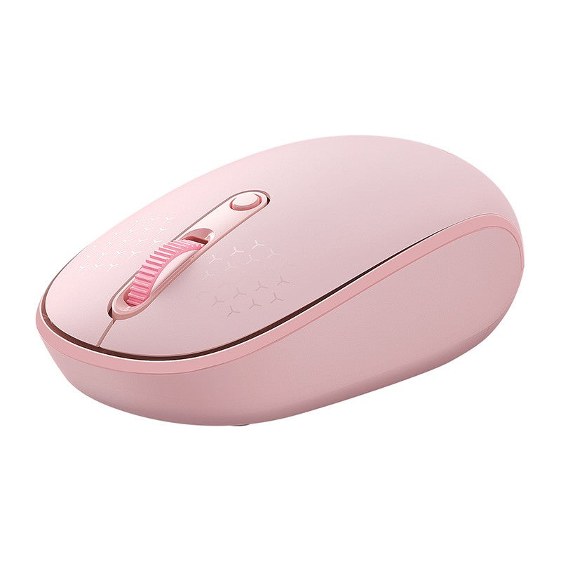 Ergonomische kabellose Maus, Baseus F01B, Tri-Mode Wireless Mouse, Bluetooth 5.0 / 3.0, 2.4 GHz (USB) 1600 DPI, Rosa