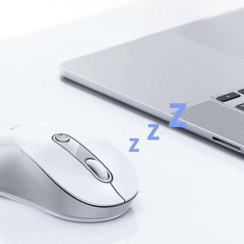 Ergonomische kabellose Maus, Baseus F02, USB 2.4GHz, 1600 DPI, Weiß-Grau
