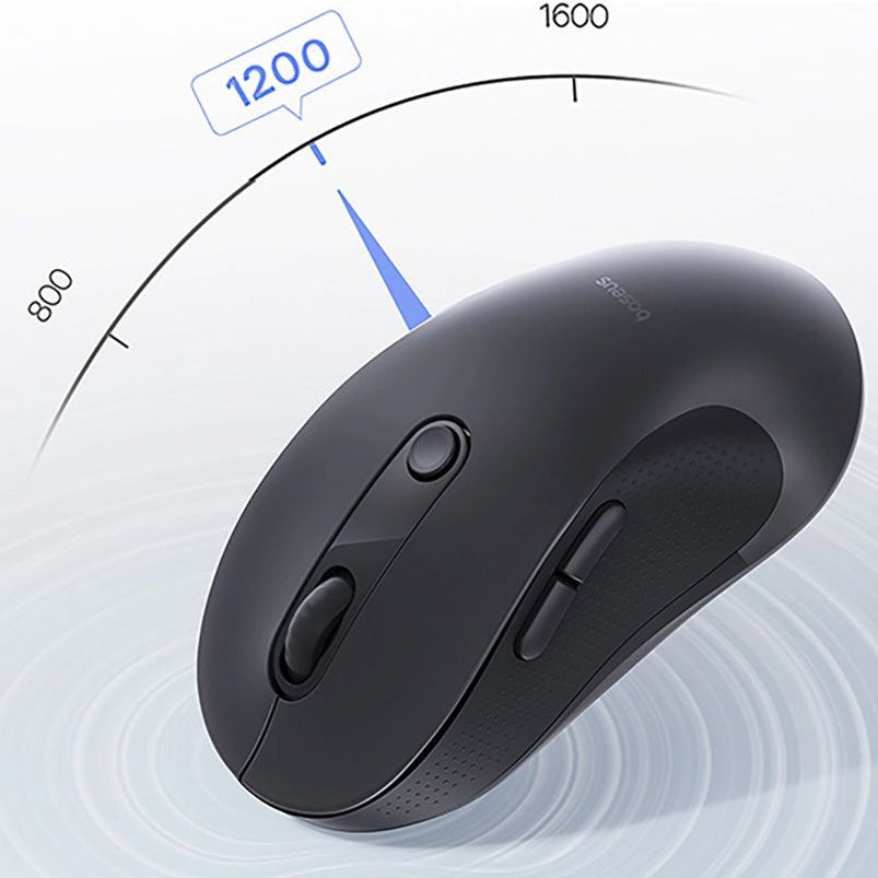 Ergonomische kabellose Maus, Baseus F02, Bluetooth 5.3, 1600 DPI, Schwarz