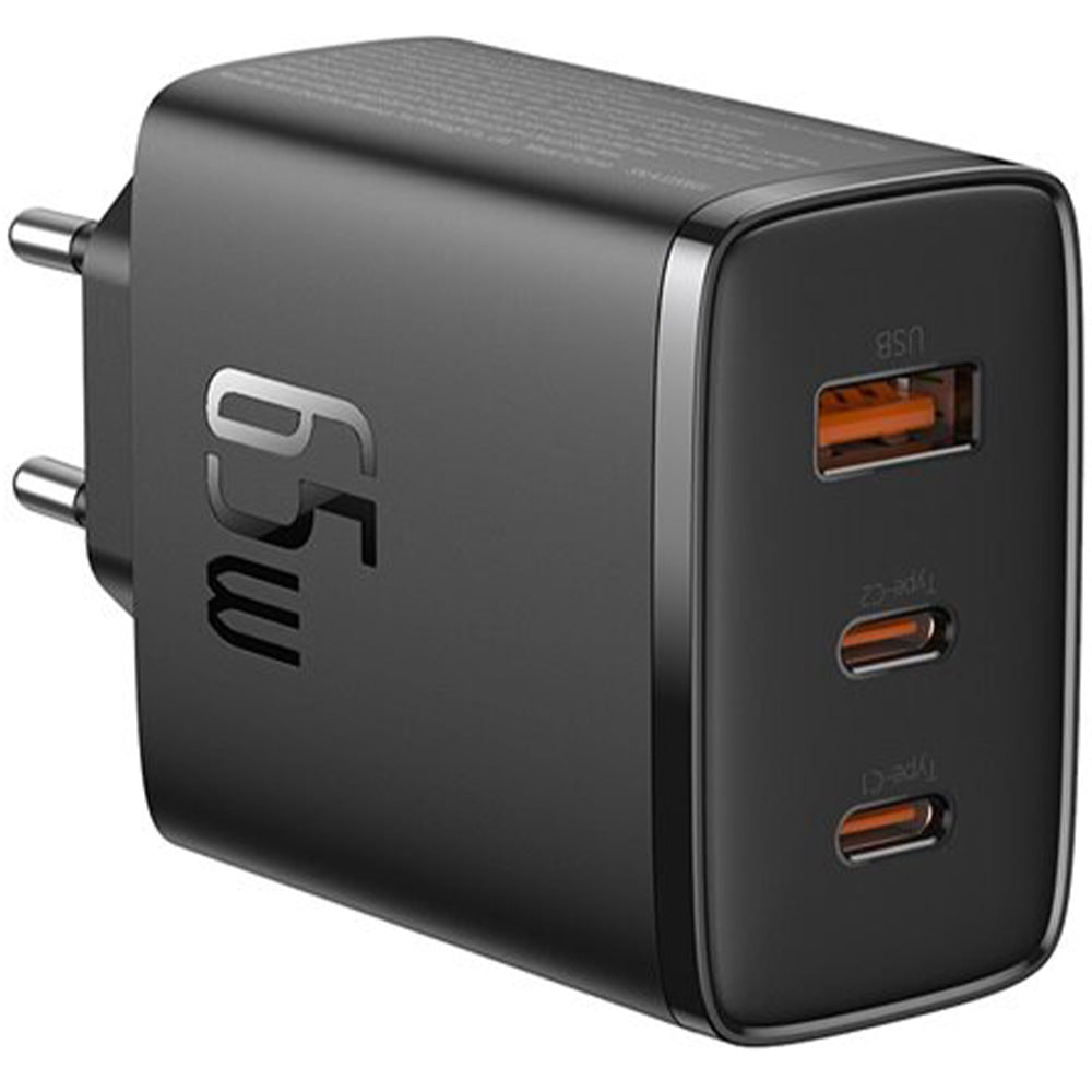 Ladegerät Baseus GaN5 Cube Pro, 2x USB-C / 1x USB-A 65W, PD, QC 3.0, Schwarz