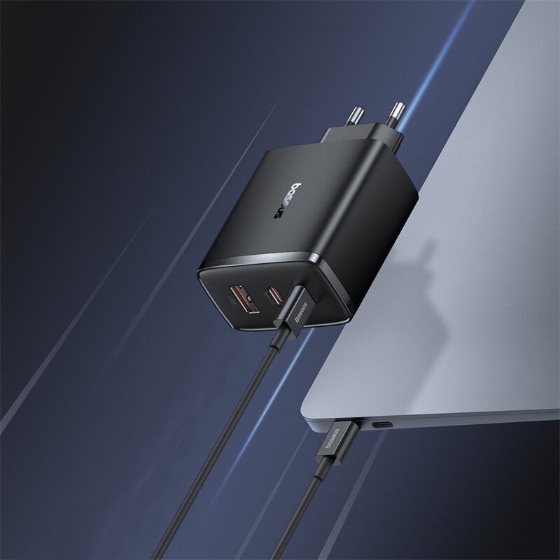 Ladegerät Baseus GaN5 Cube Pro, 2x USB-C / 1x USB-A 65W, PD, QC 3.0, Schwarz