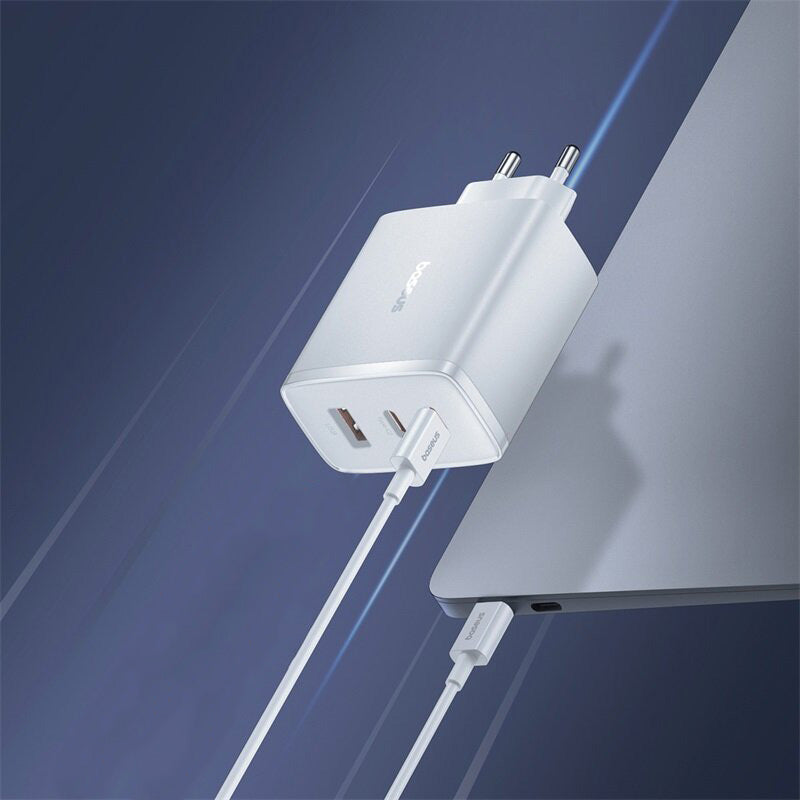 Ladegerät Baseus GaN5 Cube Pro, 2x USB-C / 1x USB-A 65W, PD, QC 3.0, Weiß