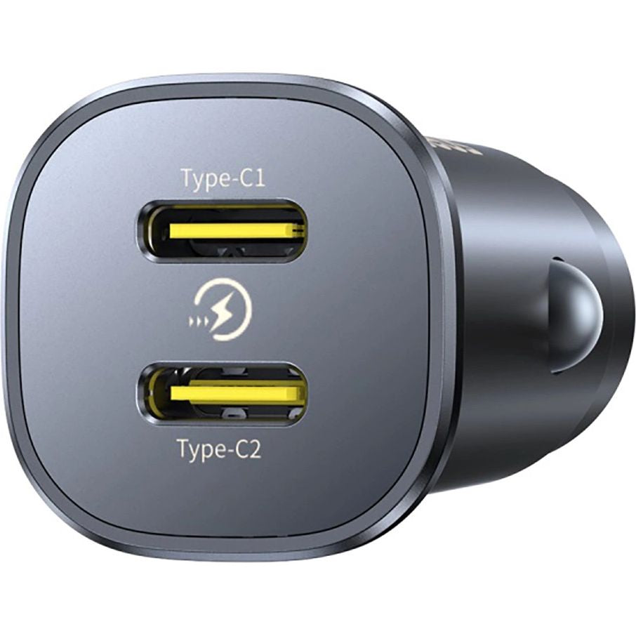 Autoladegerät 2x USB-C, Baseus GoTrip DP1, 30W, QC, PD, PPS, AFC, FCP, Schwarz
