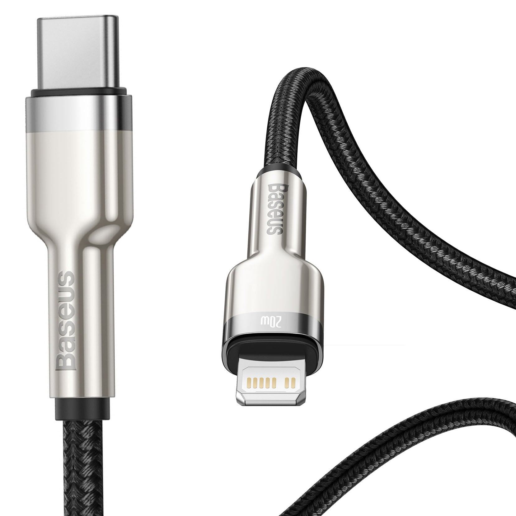 Baseus Cafule Metal USB-C für Lightning 20W 25 cm, Schwarz