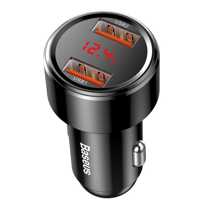 Autoladegerät Baseus Magic Series 2x USB-A, QC 3.0, 45W, Schwarz