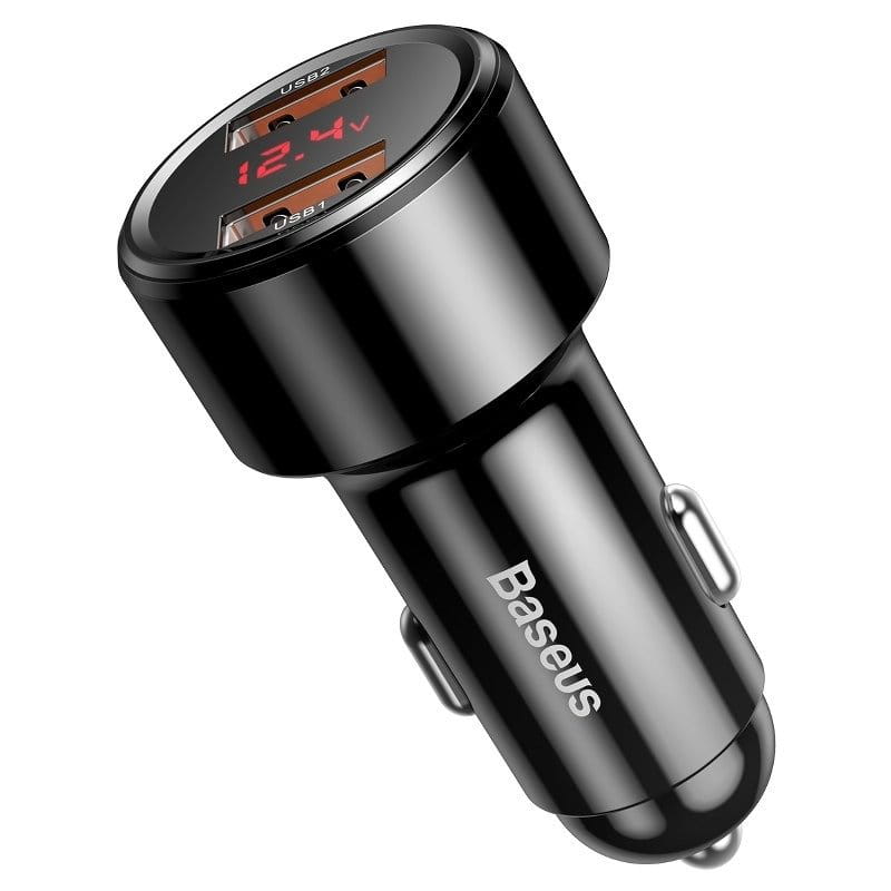 Autoladegerät Baseus Magic Series 2x USB-A, QC 3.0, 45W, Schwarz